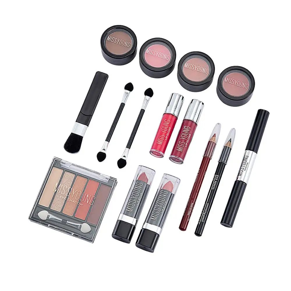 new Makeup Full Kit Female Make Up Set Eye Shadow Eyeshadow Palette Lip Gloss Mascara Eyeliner Brushes Bag Make-up for Women