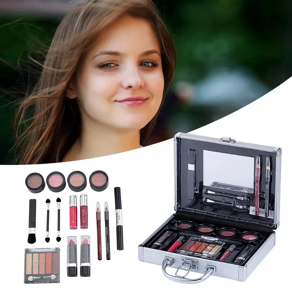 new Makeup Full Kit Female Make Up Set Eye Shadow Eyeshadow Palette Lip Gloss Mascara Eyeliner Brushes Bag Make-up for Women