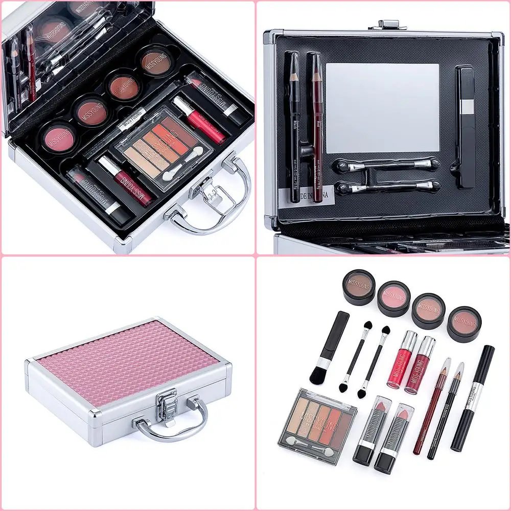 new Makeup Full Kit Female Make Up Set Eye Shadow Eyeshadow Palette Lip Gloss Mascara Eyeliner Brushes Bag Make-up for Women