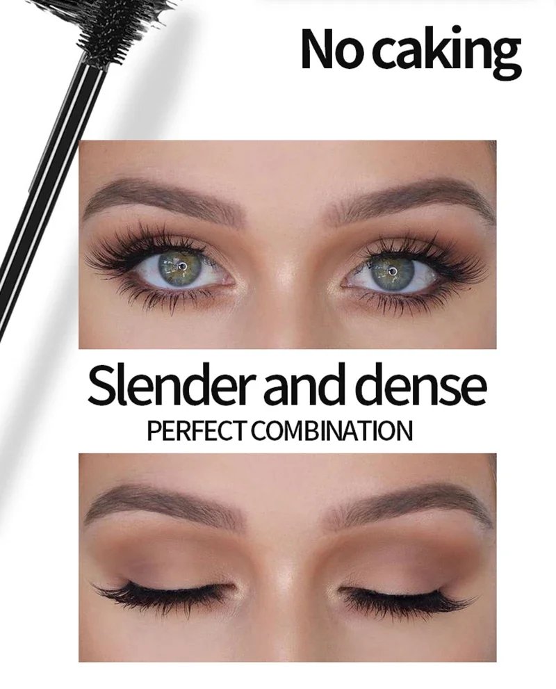 36-Hour Lasting Curling Eyeliner +4D Fiber Mascara Elongate Eyelashes Leopard Print Black Mascara Waterproof Eye Makeup Cosmetic