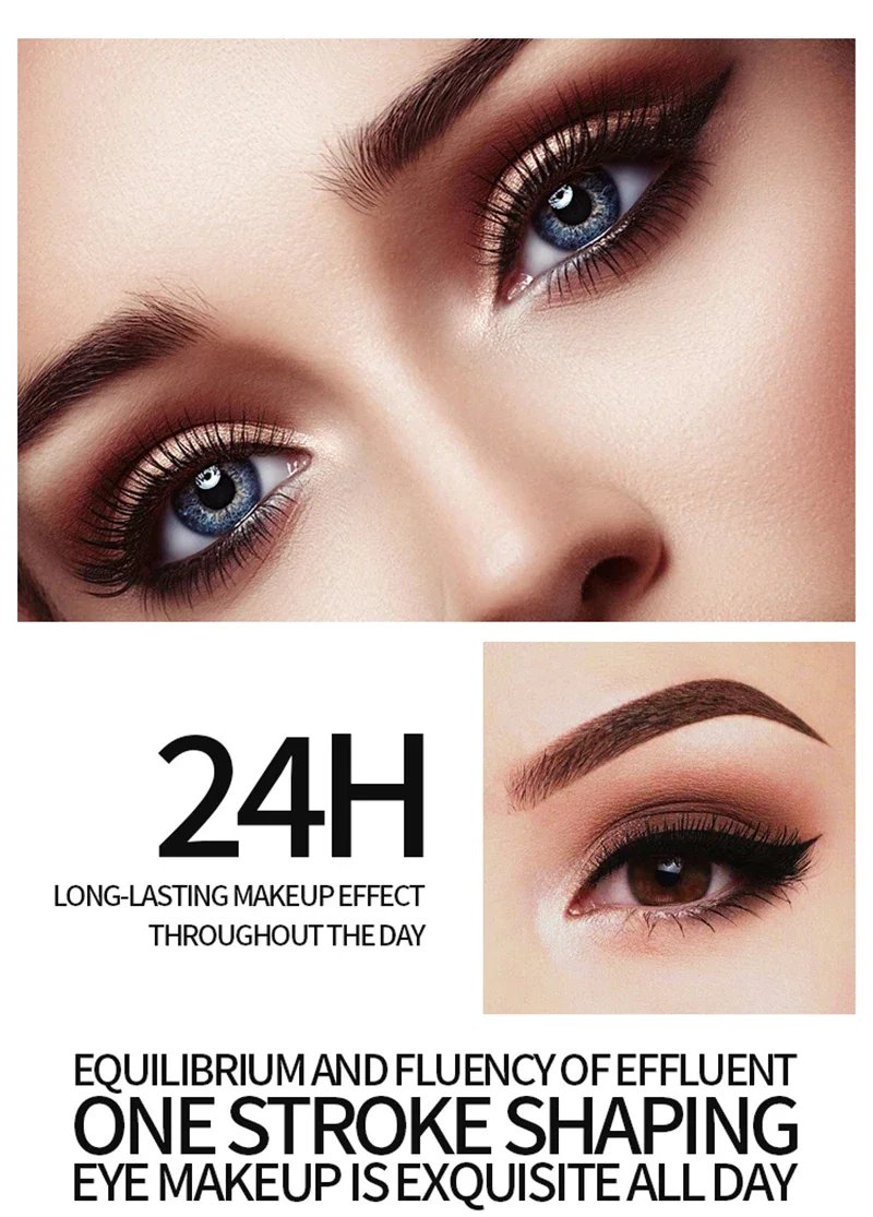36-Hour Lasting Curling Eyeliner +4D Fiber Mascara Elongate Eyelashes Leopard Print Black Mascara Waterproof Eye Makeup Cosmetic