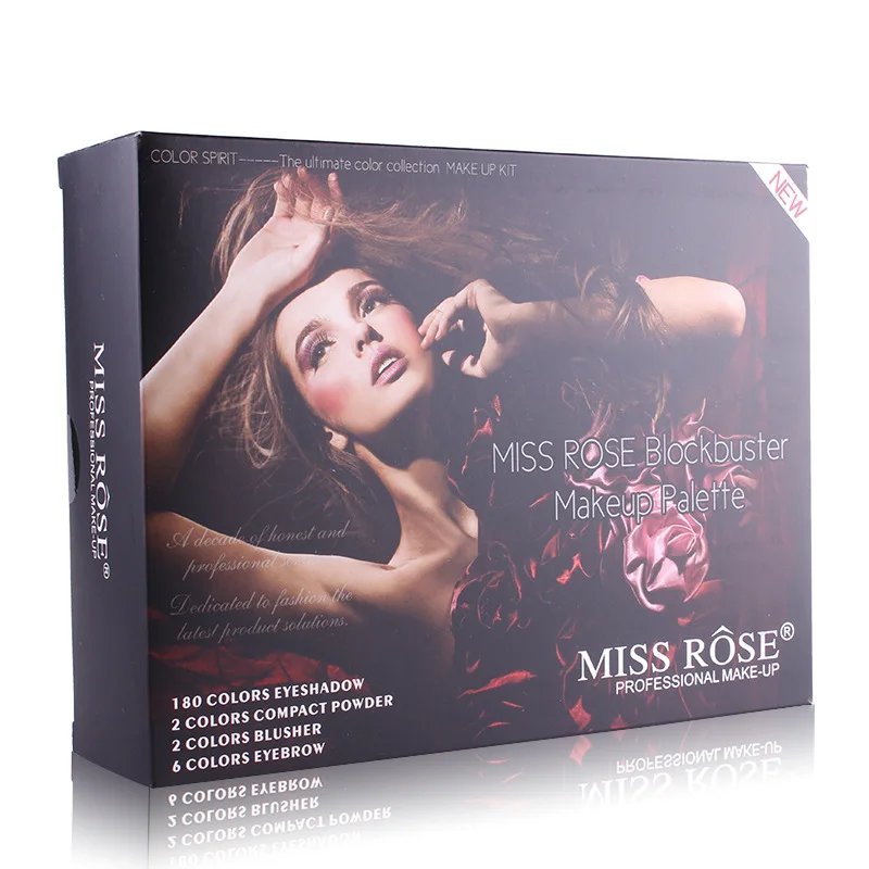 Miss Rose Makeup Case Set Kit-Ultimate Color Combination-Holiday Gift Set Cosmetics Eye Shadow Lip Gloss Blush Combo Palette