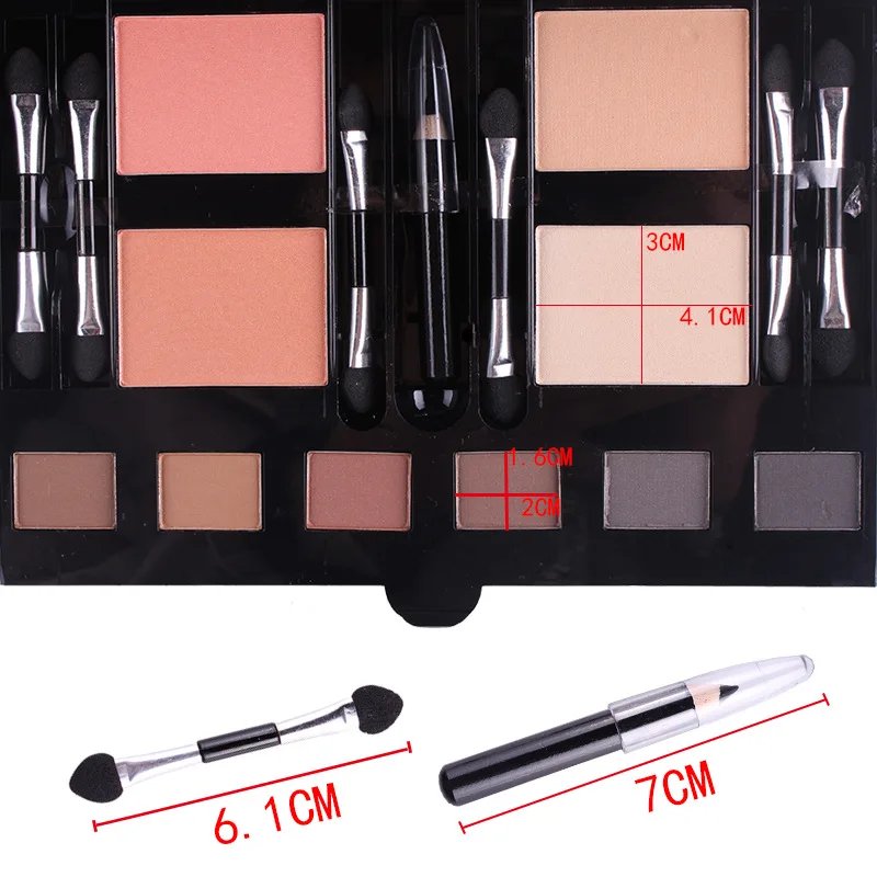 Miss Rose Makeup Case Set Kit-Ultimate Color Combination-Holiday Gift Set Cosmetics Eye Shadow Lip Gloss Blush Combo Palette