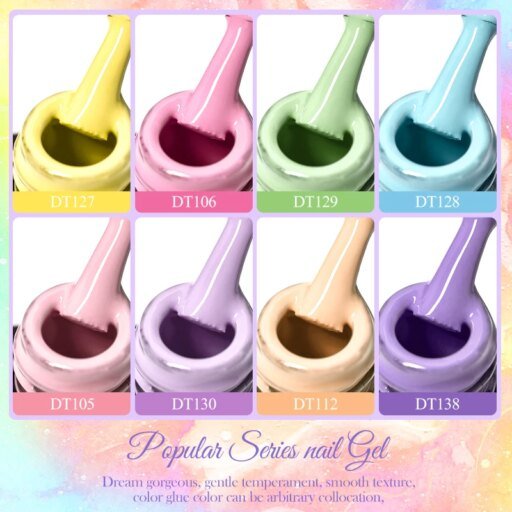 MEET ACROSS 6PCS/SET Macaron Series Gel - Image 4