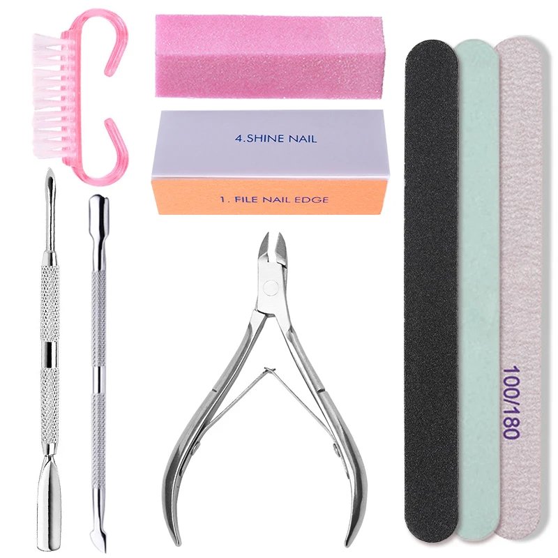 Nail Set Art Sand Files Buffer Sponge Block Brush Nail Scissors Kit With Cuticle Nipper Manicure Set UV Gel Polish Tools Nail Set Art Sand Files Buffer Sponge Block Brush Nail Scissors Kit With Cuticle Nipper Manicure Set UV Gel Polish Tools