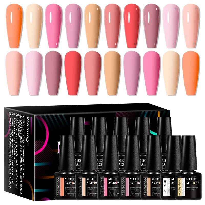 MEET ACROSS 12Pcs/Set 7ml Macaron Gel Nail Polish With Box Semi Permanent UV Gel Soak Off Nail Art Kit Varnish For Manicure MEET ACROSS 12Pcs/Set 7ml Macaron Gel Nail Polish With Box Semi Permanent UV Gel Soak Off Nail Art Kit Varnish For Manicure