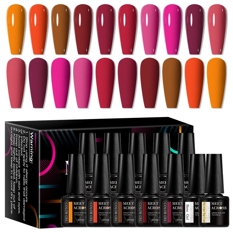 MEET ACROSS 12Pcs/Set 7ml Macaron Gel Nail Polish With Box Semi Permanent UV Gel Soak Off Nail Art Kit Varnish For Manicure MEET ACROSS 12Pcs/Set 7ml Macaron Gel Nail Polish With Box Semi Permanent UV Gel Soak Off Nail Art Kit Varnish For Manicure