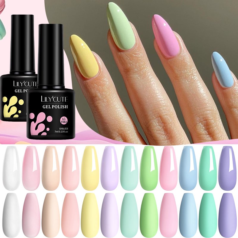 LILYCUTE 6Pcs/Set Bright Purple Pink Peach Gel Nail Polish Kit Spring Colorful Semi Permanent Soak Off Nail Art UV Gel Varnish LILYCUTE 6Pcs/Set Bright Purple Pink Peach Gel Nail Polish Kit Spring Colorful Semi Permanent Soak Off Nail Art UV Gel Varnish