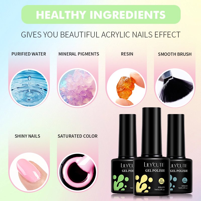 LILYCUTE 6Pcs/Set Bright Purple Pink Peach Gel Nail Polish Kit Spring Colorful Semi Permanent Soak Off Nail Art UV Gel Varnish LILYCUTE 6Pcs/Set Bright Purple Pink Peach Gel Nail Polish Kit Spring Colorful Semi Permanent Soak Off Nail Art UV Gel Varnish