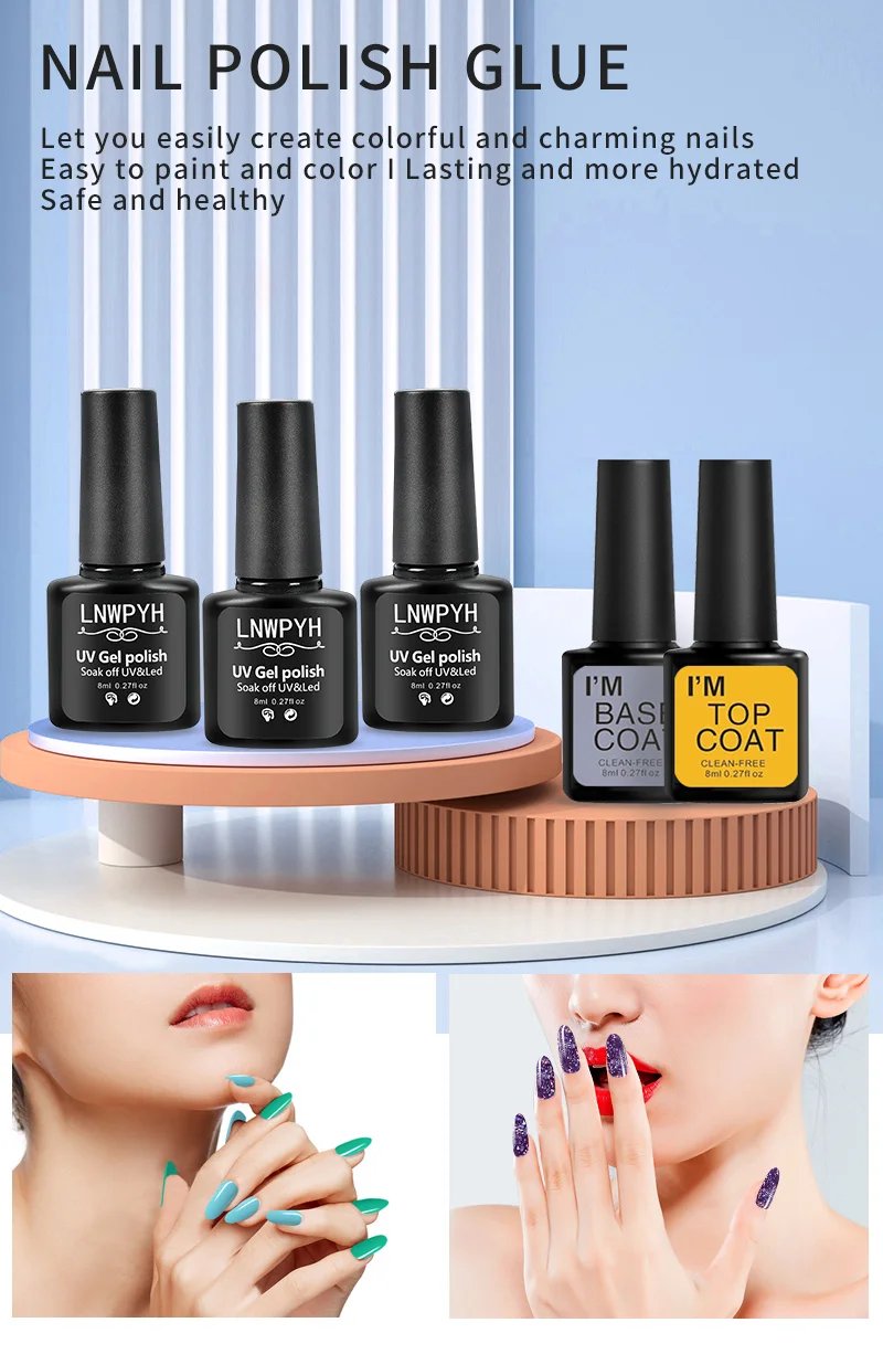 Nail Set Gel Nail Polish Set With UV LED Lamp Dryer Semi Permanent Gel Varnish Set Professional Nail Art Tools Kit Manicure Set