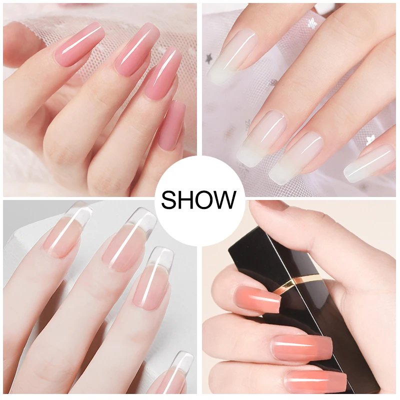 Acrylic Nail Kit Poly Nail Gel Kit With Nail Lamp Nail Extension Glitter Gel UV Building Gel Nail Polish Kit Manicure Tools Set