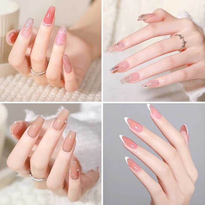 Acrylic Nail Kit Poly Nail Gel Kit With Nail Lamp Nail Extension Glitter Gel UV Building Gel Nail Polish Kit Manicure Tools Set