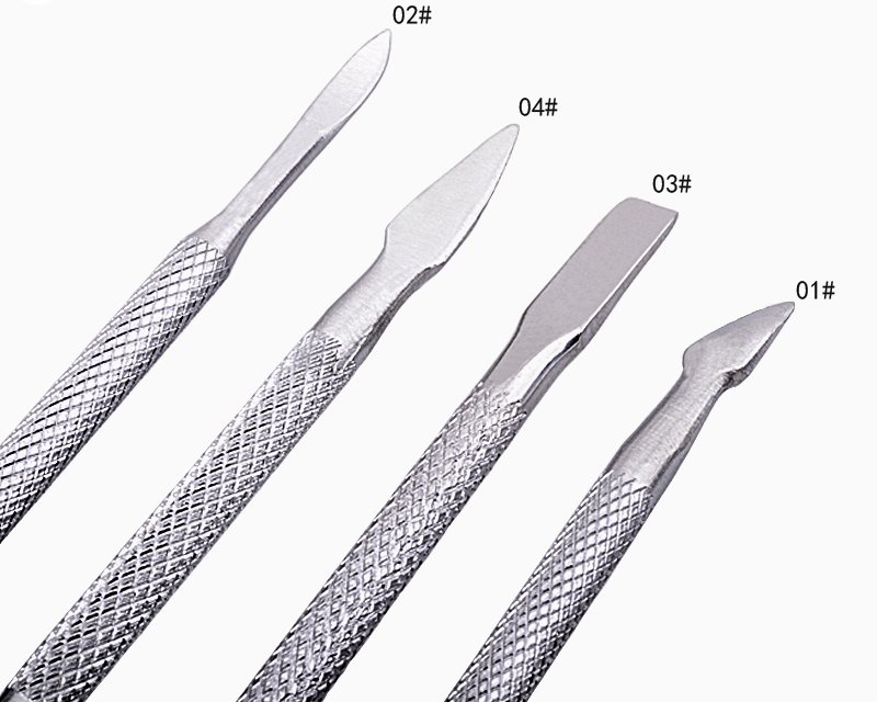 Set Stainless Steel Double Sided Cuticle Pushers