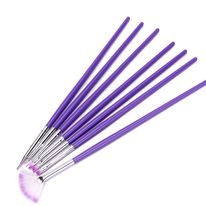 Set Purple Nail Brushes for Painting Set Purple Nail Brushes for Painting