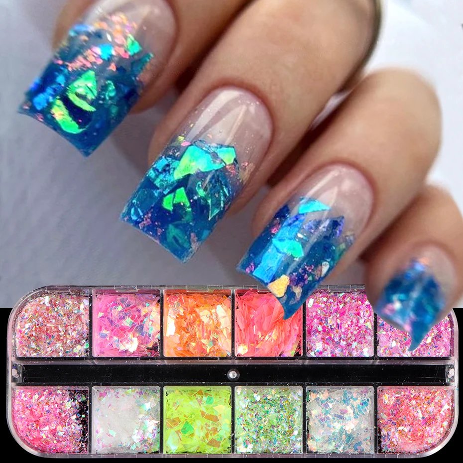 12 Grids Aurora Chameleon Nail Glitter 12 Grids Aurora Chameleon Nail Glitter