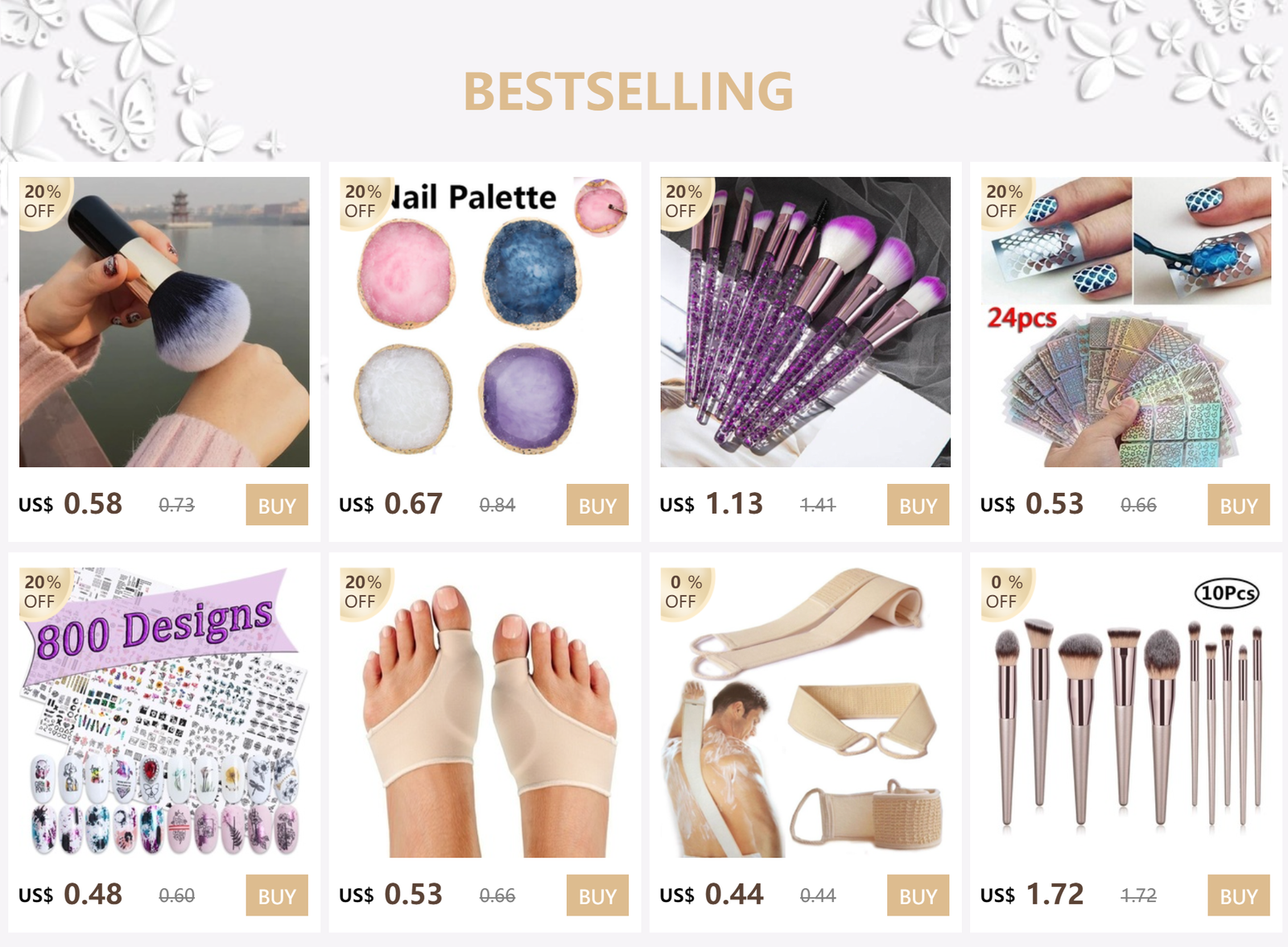 24pcs French Nail Sticker