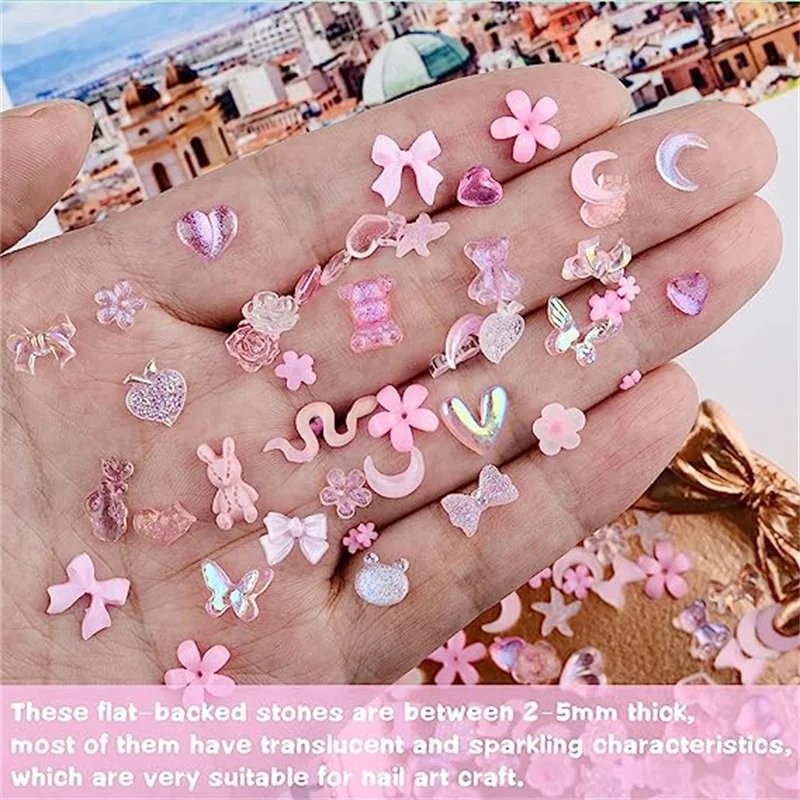 50PCS Mixed Kawaii Resin Nail Art