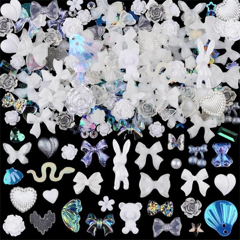 50PCS Mixed Kawaii Resin Nail Art