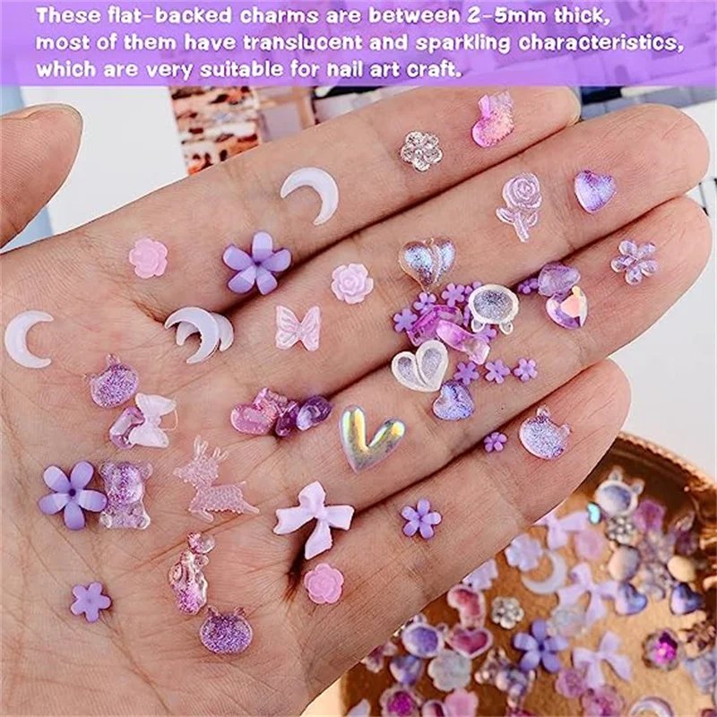 50PCS Mixed Kawaii Resin Nail Art