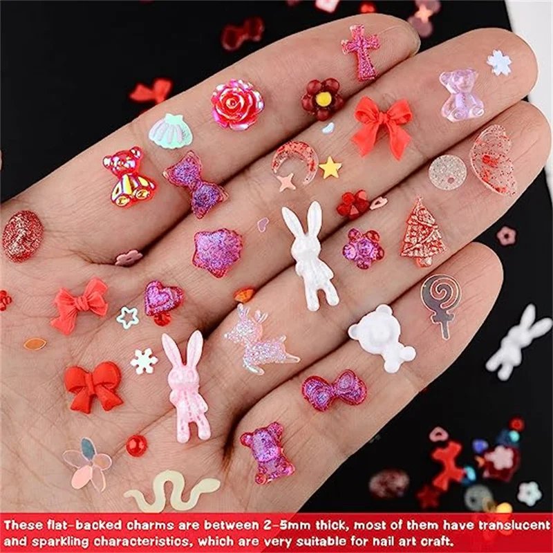 50PCS Mixed Kawaii Resin Nail Art