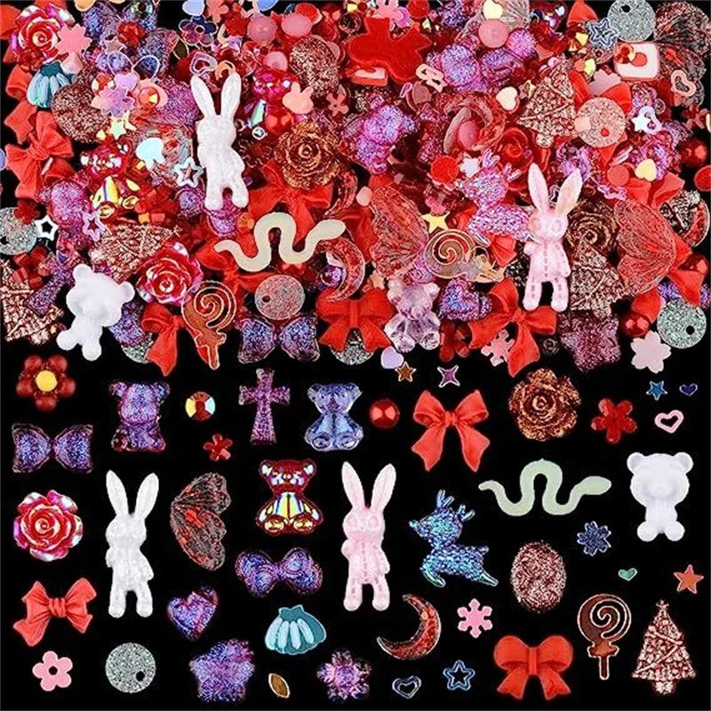 50PCS Mixed Kawaii Resin Nail Art