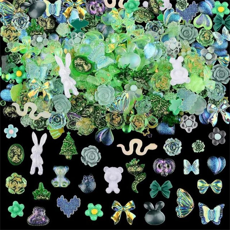 50PCS Mixed Kawaii Resin Nail Art
