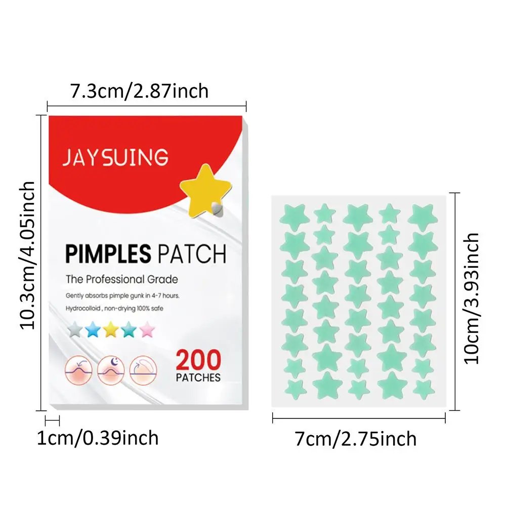 200pcs Star Shape Pimple Patches Colorful