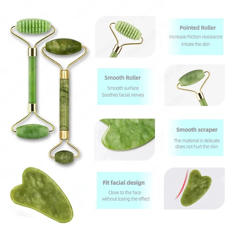 Jade Stone Scraper Roller Massage